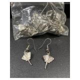 Commercial lot silver tone stingray dangle