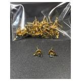 Many gold tone dolphin earrings with rainbow ball