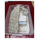 Vintage linens in 11x18x5 tote