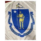Vintage 56x36in Massachusetts state flag