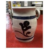Vintage blue and grey pottery pot