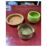 3 vintage stoneware bowls