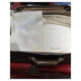 Vintage suitcase with vintage linens 14x22x6