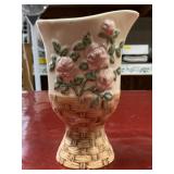 Vintage rose ceramic vase