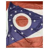 Vintage 56x33in ohio state flag with 2 USA 1976