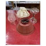 Vintage lamp shades and lamp parts