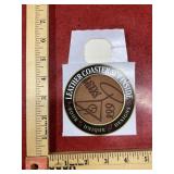 Unsearched 4 leather coaster set in box