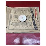 Vintage records in vintage notebook. All untested