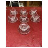 Fostoria Colony 7 glass cups and 7 saucers