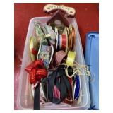 Box full with miscellaneous ribbon