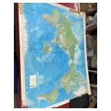 Vintage 1982 world map 42x56in