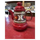 Red 9-inch covered tea pot
