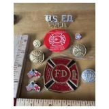 VIntage Firemen Pin Button misc lot