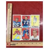 6 vintage football trading cards