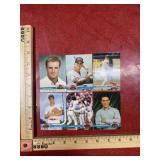 6 vintage baseball trading cards