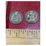 1922 & 1923 France coins