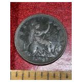 1863 British one penny Queen Victoria