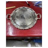 15-inch Crescent silver tone platter