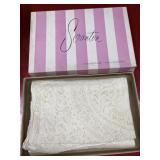 Vintage white Seranton tablecloth in box