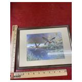 Metallic ducks picture in frame