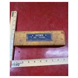 Vintage ACME oil stone in wooden box