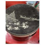 Vintage Woodward + Lothrop hat box full with
