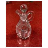 Vintage clear glass cruet with stopper