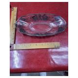 4.5x9 oval glass bowl with metallic trim