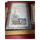 Vintage memorial book unused, with mementos