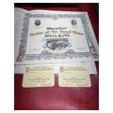 Vintage Order of the Good Time certificate and