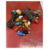 Vintage Christmas lights with extra GE bulbs, all