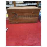 Empty Vintage 7x15x8 wooden box marked Armour