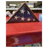 Vintage US flag in display case