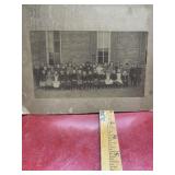 1890 antique school photo, names written on