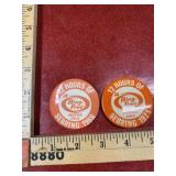 Vintage 1968 and 1971 Sebring buttons