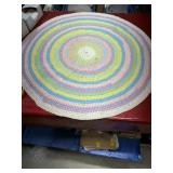 40 inch handmade round rag rug pastel colors