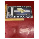 Sealed License CHEVROLET plate frame 1963 NOVA