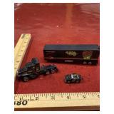 Vintage Kyle Petty toy tractor trailer and car