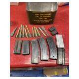 Vintage military can with mixed vintage clips and