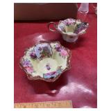Vintage Asian hand painted set, handled