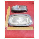 Vintage covered butter dish marked English Silver