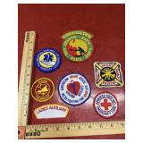 7 vintage first aid and fire dept. patches