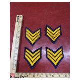 4 Vintage embroidered three-stripe gold/yellow