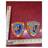 2 vintage indian head fire dept. patches