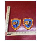 2 vintage indian head fire dept. patches