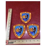3 vintage indian head fire dept. patches