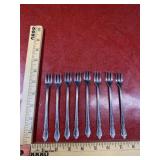 8 vintage mini stainless steel forks