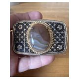 Vintage belt buckle with agate cabochon Stone