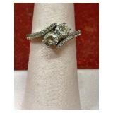 .925 silver ring with clear stones size 5.75