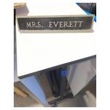 MCM metal desk name plate